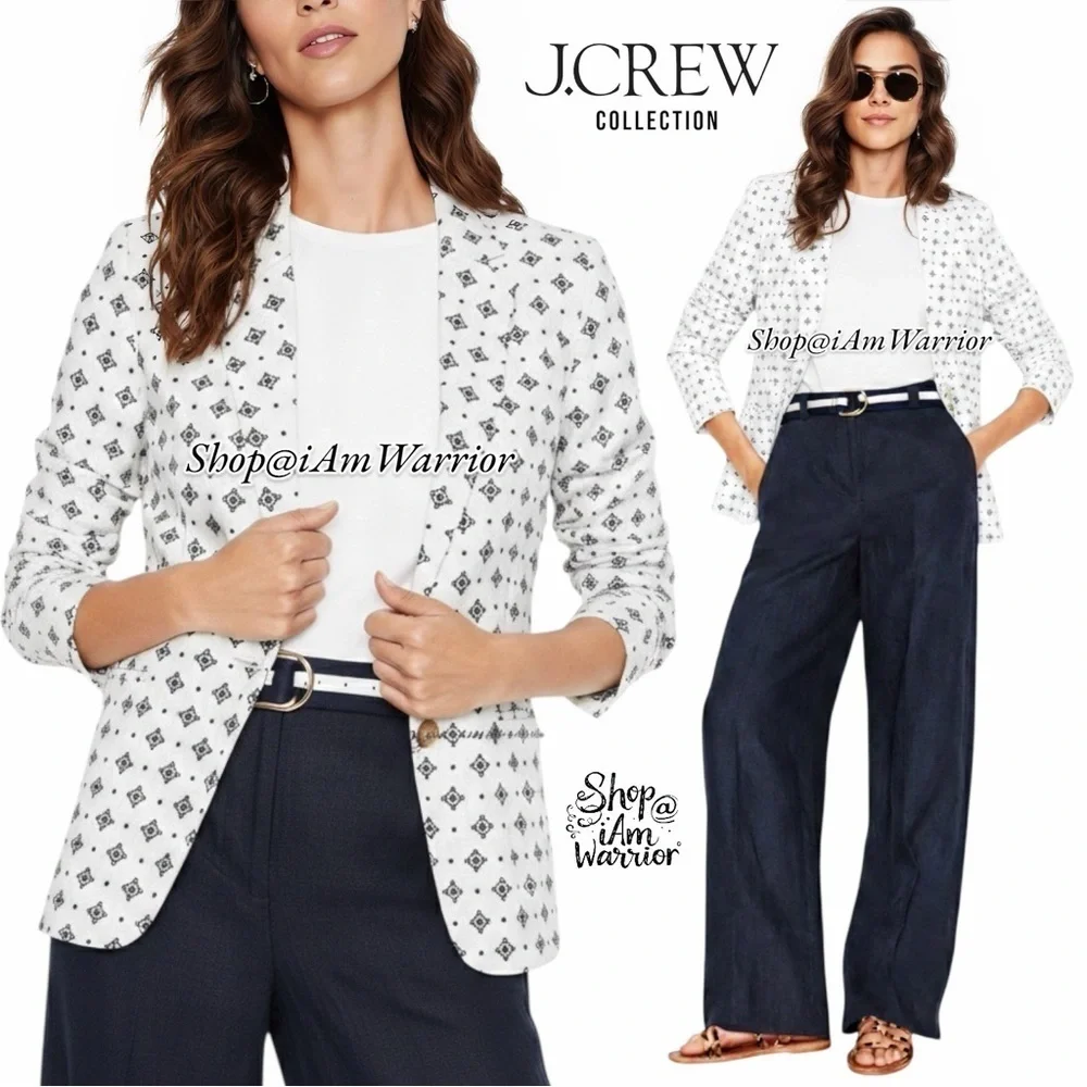 J.Crew Collection Japanese linen foulard one button blazer *shop@iamwarrior